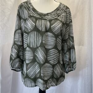 Banana Republic Women's Small Blouse Sheer Lightweight Geometric Pattern